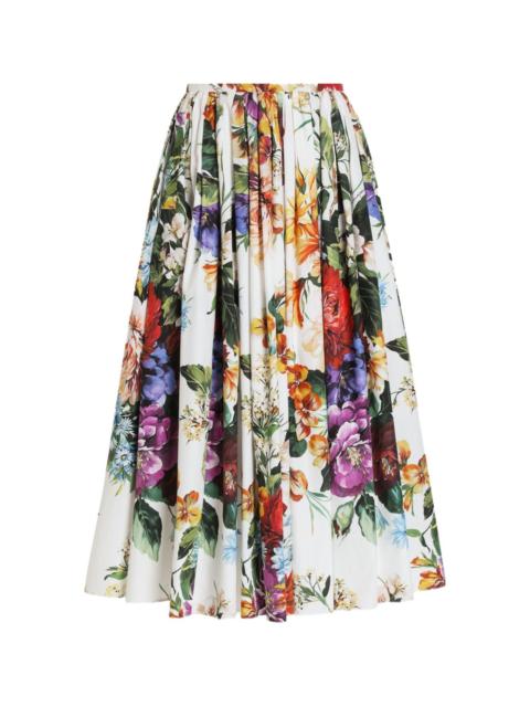 Dolce & Gabbana Flower print cotton midi skirt