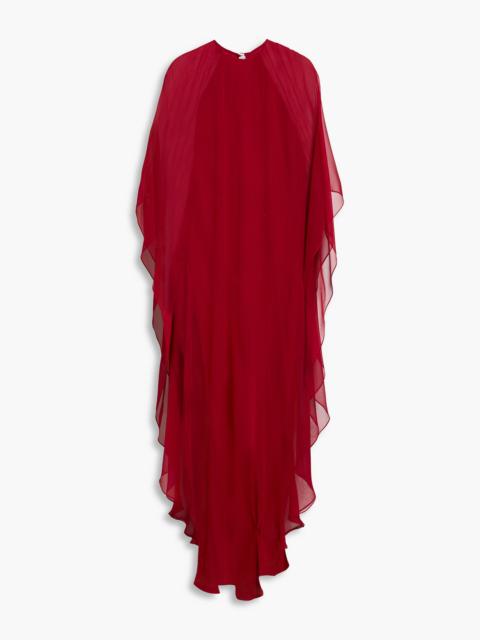 THE SEI Draped silk-chiffon kaftan