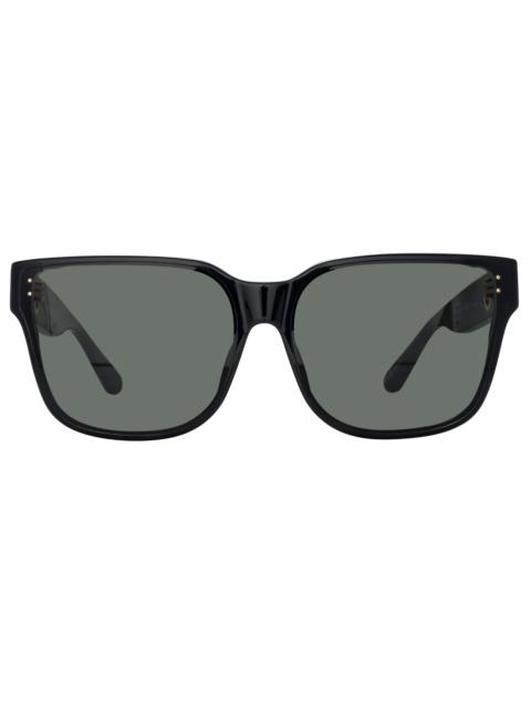 LINDA FARROW RUI OVERSIZE SUNGLASSES IN BLACK