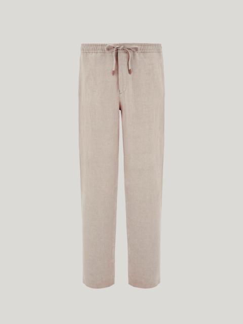 Canali NATURAL REGULAR FIT PURE LINEN DRAWSTRING PANTS