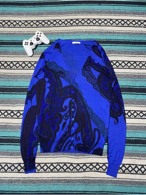 Etro Etro Paisley Jacquard Cardigan In Blue