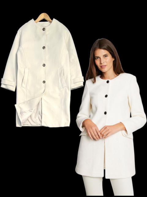 Other Designers Archival Clothing - VINTAGE LEPSIM WHITE WOOL COATS JACKET WITH BUTTON
