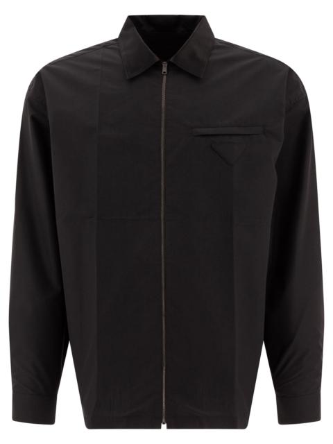 Prada Prada Technical Cotton Shirt Black Men