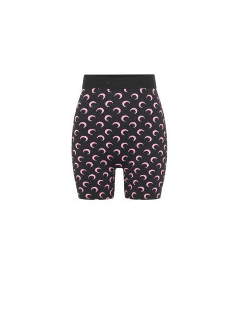 Marine Serre MOON PRINTED JERSEY BIKER SHORTS