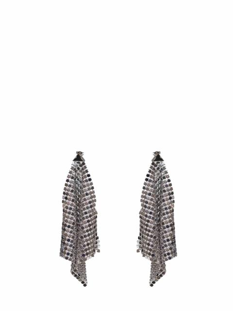 rabanne Rabanne Women Silver Chain Mail Pixel Flow Earrings