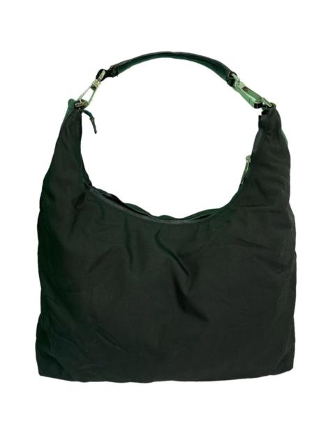 GUCCI GUCCI hobo bag canvas trim with leather top handle bag