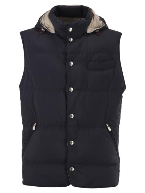 Brunello Cucinelli Brunello Cucinelli Men Padded Hooded Gilet In Technical Fabric