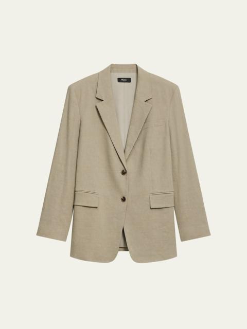 Theory Oversized Crunch Linen Blazer