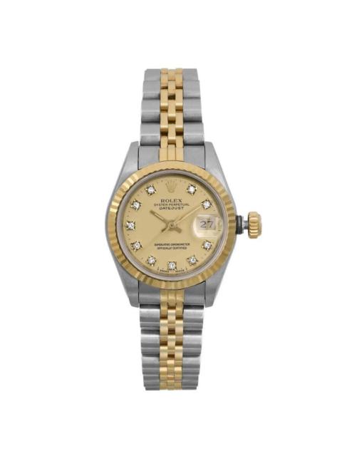 Pre-owned Rolex Datejust Automatic Chronometer Diamond Champagne Dial Ladies Watch 69173 CDJ