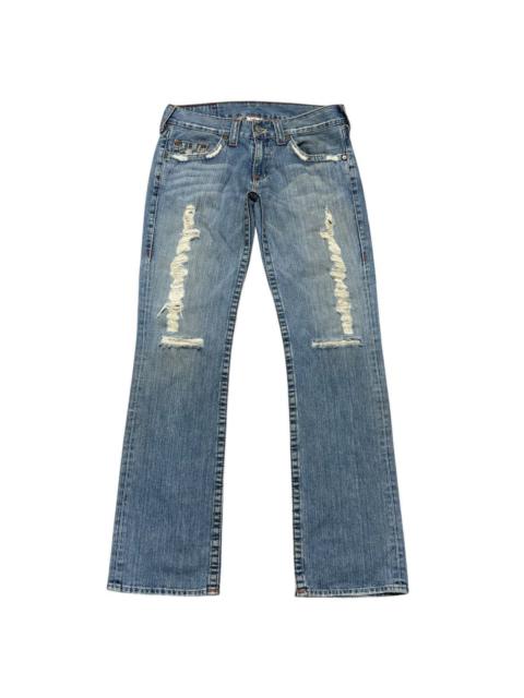 Vintage True Religion Distressed Denim Flare Jeans
