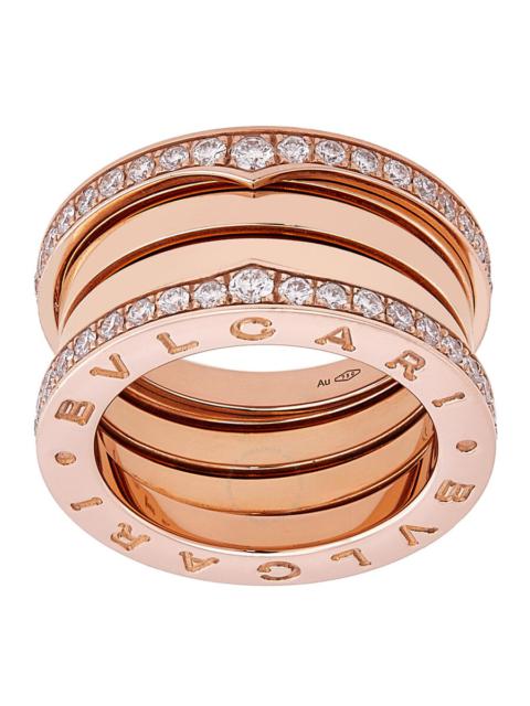 Bvlgari B.Zero1 18k Rose Gold 4-Band Diamond Ring, Size 51