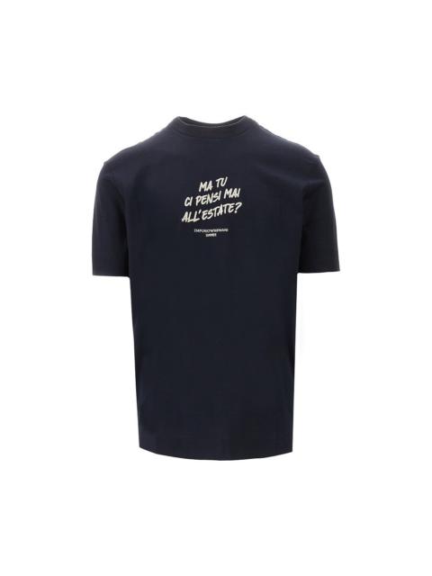 EMPORIO ARMANI 'SUMMER MOOD' EMBROIDERY T-SHIRT