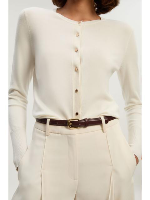 KAREN MILLEN Petite Viscose Blend Popper Knitted Cardigan