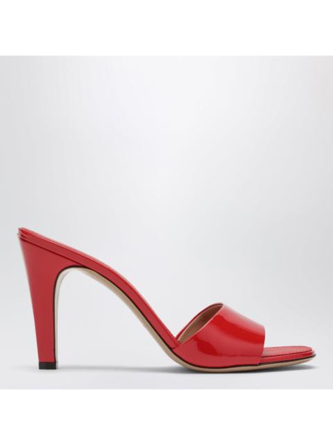 FERRAGAMO Ferragamo Fire Red Patent Leather Heeled Slides Women