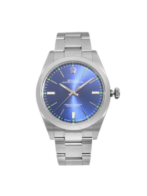 ROLEX Pre-owned Rolex Oyster Perpetual Automatic Chronometer Blue Dial Men's Watch 114300 BLSO