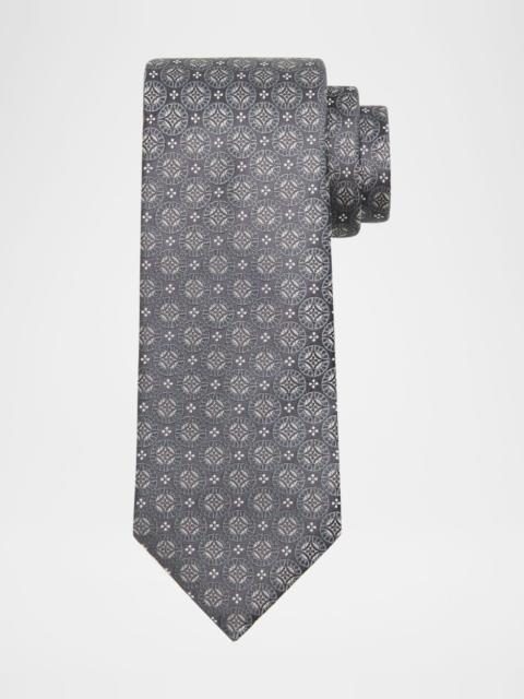 Brunello Cucinelli Men's Geometric Silk Tie