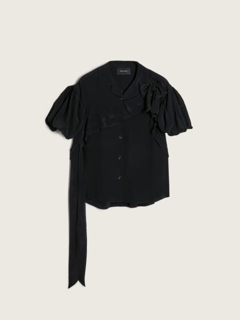 Simone Rocha Cropped Puff Sleeve Bow Sash Shirt