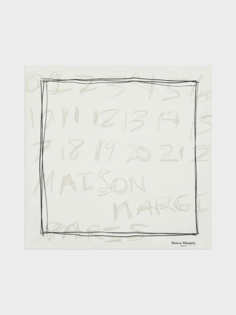 Maison Margiela Scribbled Numerical silk foulard