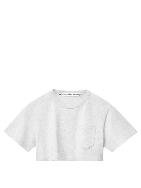 alexanderwang.t Cropped Pocket Tee In High Twist Jersey