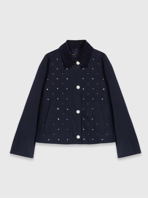 maje Cropped velvet collar jacket