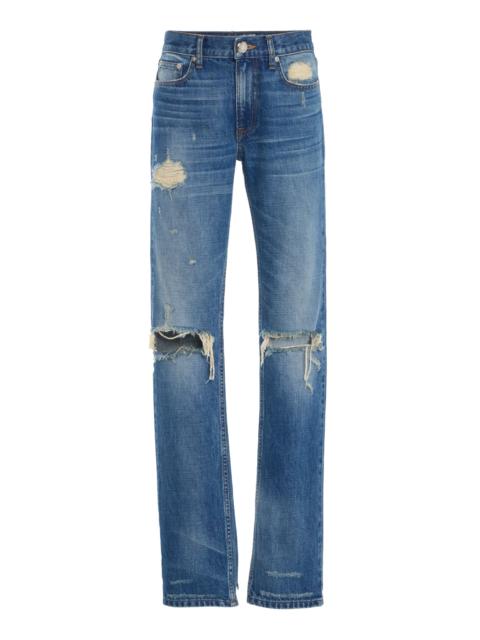 BRANDON MAXWELL The Riggs  Distressed Denim Skinny Jeans medium wash