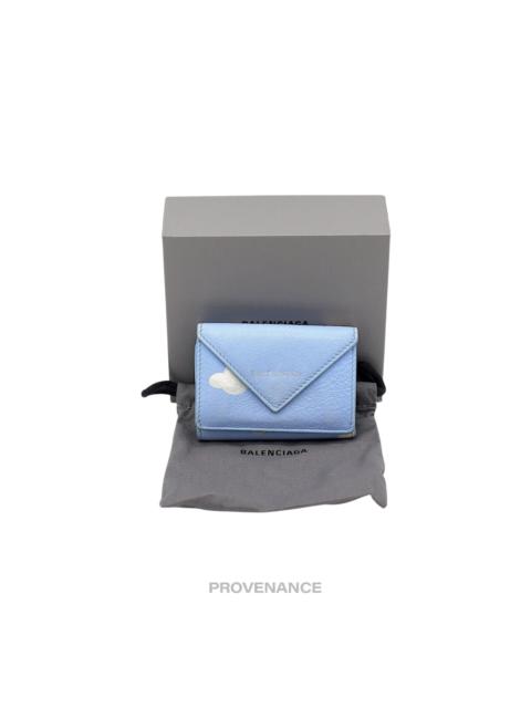 BALENCIAGA Balenciaga Papier Mini Card Wallet - Clouds Blue Leather