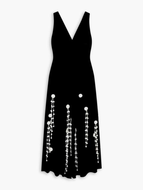 Proenza Schouler Appliquéd poplin-trimmed velvet maxi dress