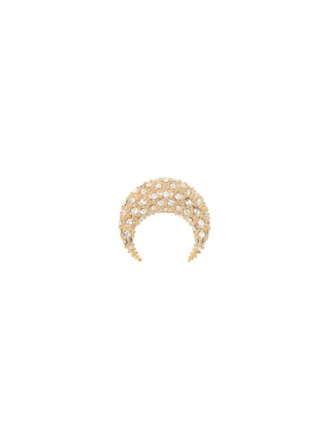 Marine Serre Rhinestone Gold Plated Moon Single Stud