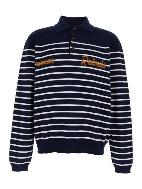 DSQUARED2 Dsquared2 Men Striped Long Sleeves Polo