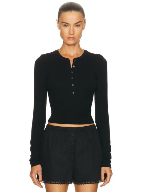 ÉTERNE Long Sleeve Henley Top