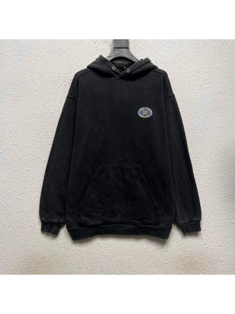BALENCIAGA Balenciaga Black BB Logo Washed-Vintage Hooded Sweater