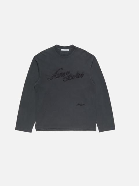 Acne Studios Embroidered logo t-shirt - Faded black