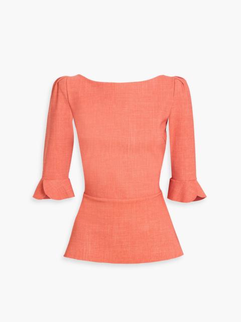 Other Designers Edelmira ruffled printed stretch-jersey top