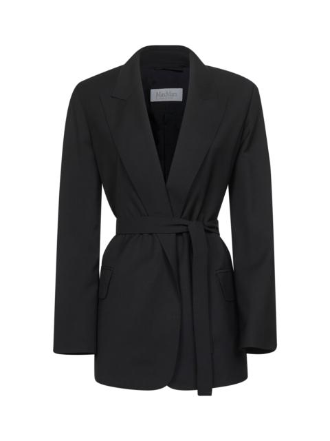 Max Mara Max Mara Women Black Canvas Talento Belted Blazer