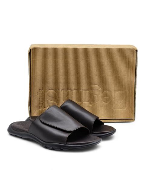 ZEGNA Zegna Men's Leather Slides Sandals in Brown $950 12US