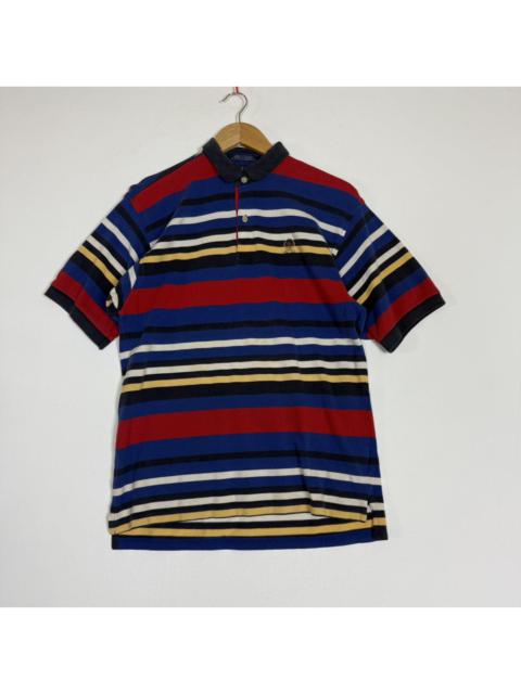 Other Designers Vintage - Tommy Hilfiger Crest Logo Multicolor Stripes Polo Tee