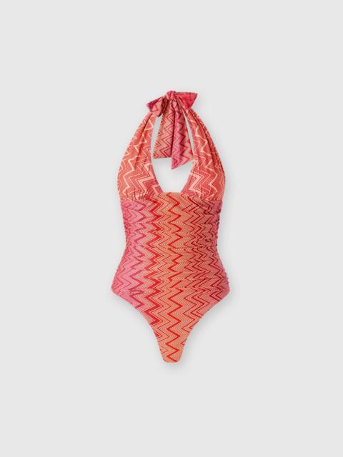 Missoni One-piece swimsuit in stretch nylon zig zag lamé