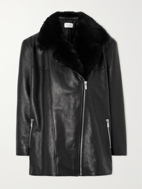 MAGDA BUTRYM Faux Fur-trimmed Leather Jacket