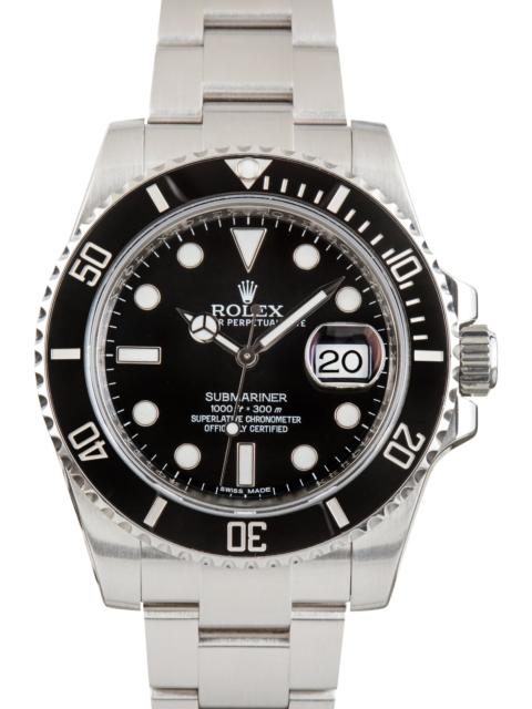 ROLEX Pre-Owned Rolex Submariner Black Dial Ref 116610 Cerachrom Bezel