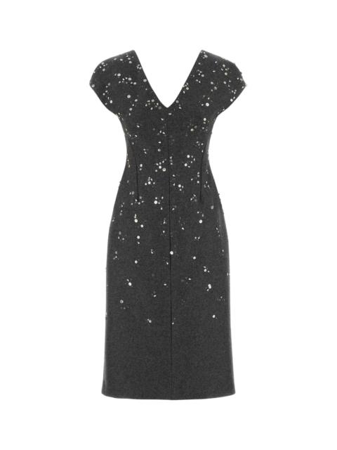 Jil Sander Jil Sander Women Dark Grey Felt Dress