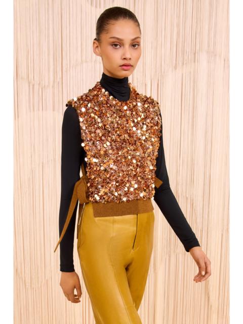 ULLA JOHNSON Cosima Embroidered Cashmere Vest