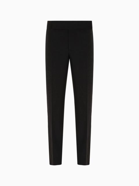 GIORGIO ARMANI Giorgio’s flat-front trousers in wool crêpe