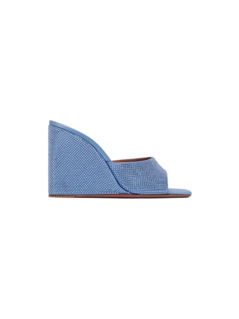 Amina Muaddi Blue Lupita Heeled Sandals