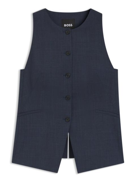 BOSS SLIM-FIT WAISTCOAT IN VIRGIN WOOL