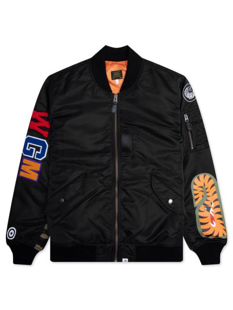 A BATHING APE® SHARK MA-1 - BLACK