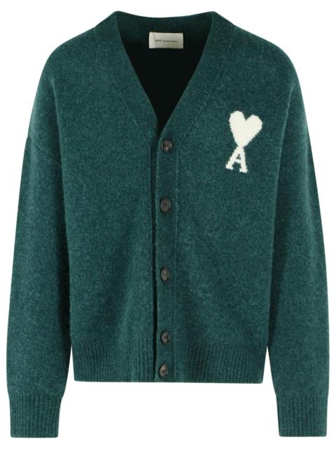 AMI Paris AMI Paris AMI De Cœur Green Alpaca Cardigan