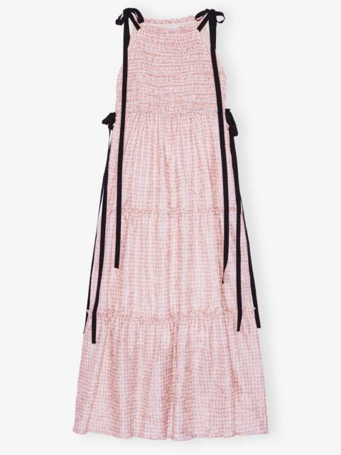 GANNI PINK CHECK DRESS