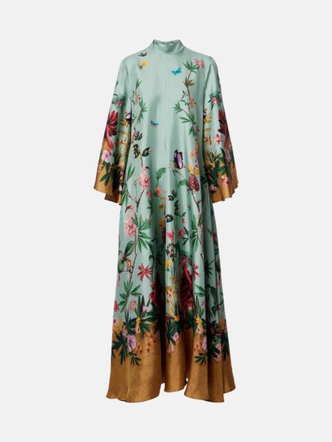 La DoubleJ Magnifico floral silk twill maxi dress