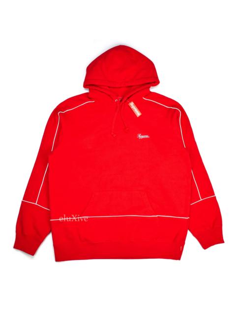 Supreme Red Script Logo Piping Hoodie SS18 DS
