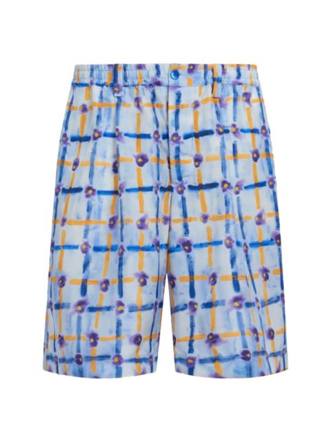 Marni abstract-print silk Bermuda shorts
